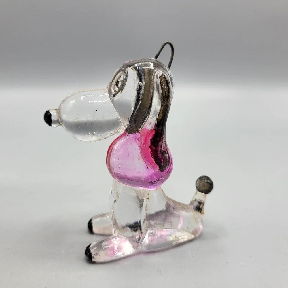 Vintage Lucite Acrylic Christmas Ornaments Figurines Animal Set of 3 Holiday
